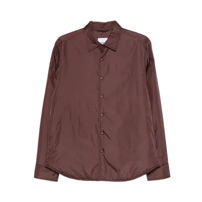 Aspesi Long Sleeve Shirt Jacket In Brown