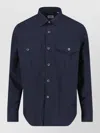 Aspesi Tailored White Shirt With Button-down Front And Pointed Collar In Blue