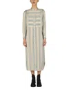 Aspesi Stripe-print Shirt Dress In Azure