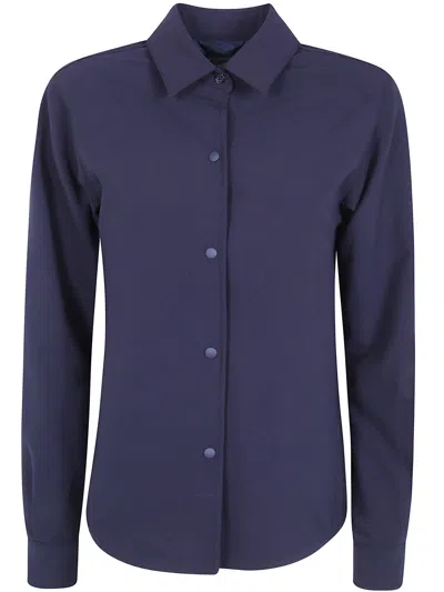 Aspesi Glue Press-stud Long-sleeve Shirt In Blue