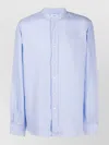 Aspesi Shirt Long Sleeves Mandarin Collar Buttoned Cuffs In Blue
