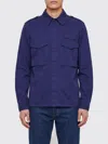 Aspesi Field Cotton Shirt Jacket Lived Effect In Blue