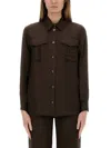 Aspesi Brown Relaxed-fit Shirt With Classic Collar In Brown