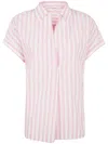 Aspesi Striped Poplin Top With Polo Collar And Side Slits