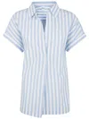 Aspesi Striped Blouse In Light Blue Stripes