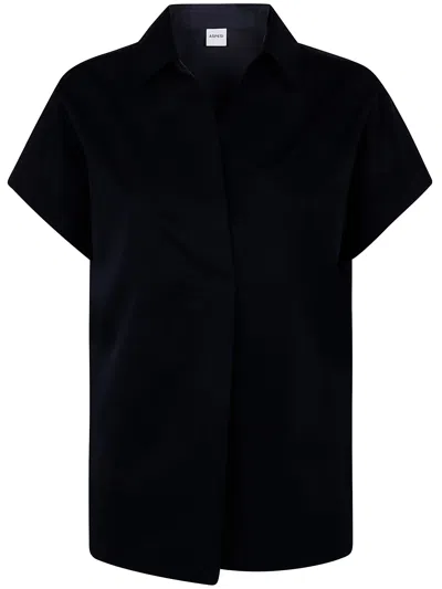 Aspesi Shirt Neck Top In Blue