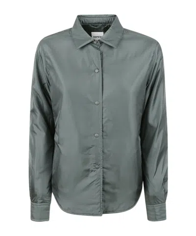 Aspesi Shirt-style Cotton Coat In Gray