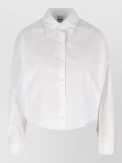 Aspesi Shirt Style Top Collared Neck Long Sleeves In White