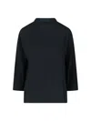 Aspesi Minimalist Black Top With Clean Silhouette In Black