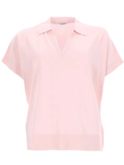 Aspesi Shirt With Polo Collar In Pink