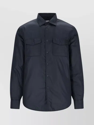Aspesi Shirt With Structured Chest Pockets And Long Sleeves In Blue