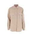 Aspesi Linen Shirt In Brown