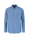 Aspesi Collared Shirt With Pocket And Button Cuffs In Blue