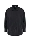 Aspesi Timeless Black Shirt With Pointed Collar And Curved Hemline In Black