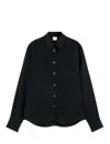 Aspesi Camicia In Crepe De Chine Di Seta - Nero