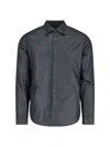 Aspesi Round Hem Nylon Taffeta Water-repellent Shirt In Blue