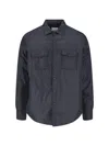 Aspesi Black Button-up Shirt With Chest Pockets In Blue