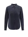 Aspesi Long-sleeved Buttoned Shirt In Blue
