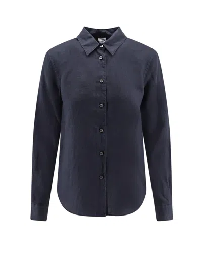 Aspesi Long-sleeved Buttoned Shirt In Blue