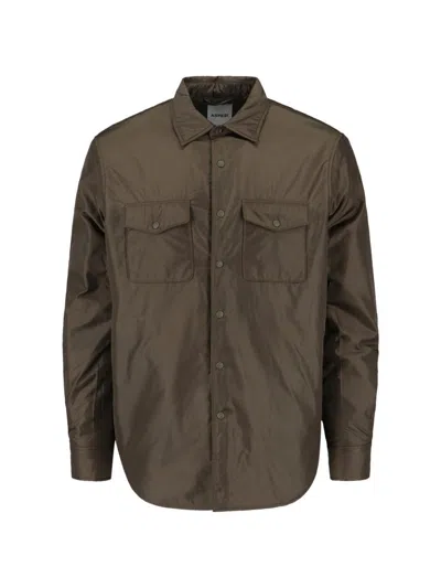 Aspesi Nylon Shirt Jacket In Brown