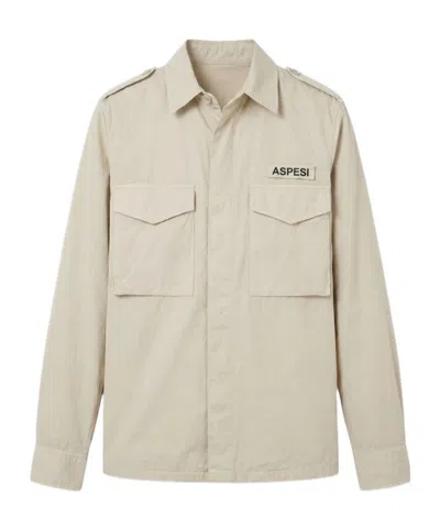 Aspesi Shirt-style Casual Jacket In Brown