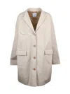 Aspesi Short Beige Coat With Light Padding And Flap Pockets In Multi