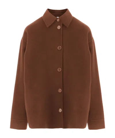 Aspesi Short Overcoat In Brown