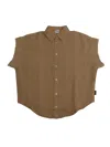 Aspesi Short-sleeve Button-up Shirt In Brown