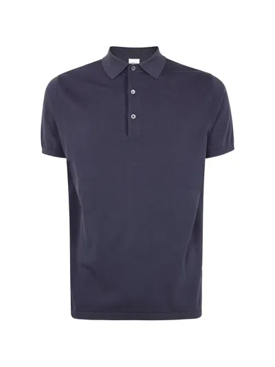 Aspesi Short Sleeve Shirt Polo Collar Style In Blue