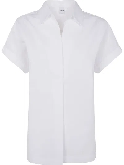 ASPESI SHORT-SLEEVE COTTON BLOUSE