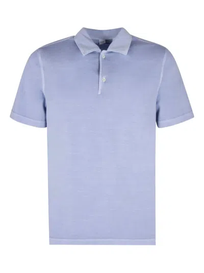 Aspesi Short-sleeve Cotton Polo Shirt In Blue