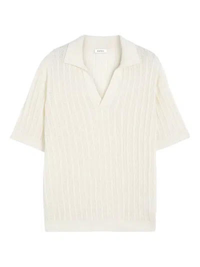 Aspesi Short Sleeve Polo Top In Neutral
