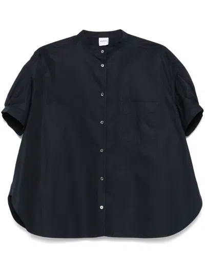 Aspesi Short-sleeve Poplin Shirt In Blue