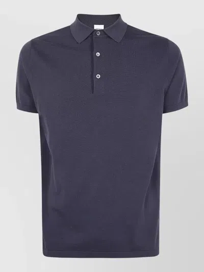 Aspesi Short Sleeve Shirt Polo Collar Style In Blue