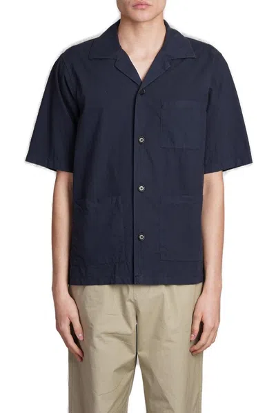 Aspesi Short Sleeved Buttoned Shirt In Blue