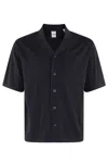 Aspesi Short-sleeved Cotton Knit Shirt With Pointed Collar