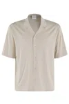 Aspesi Short-sleeved Cotton Shirt With Classic Pointed Collar