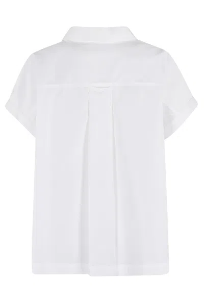 Aspesi Short-sleeved Plain Top In Bianco