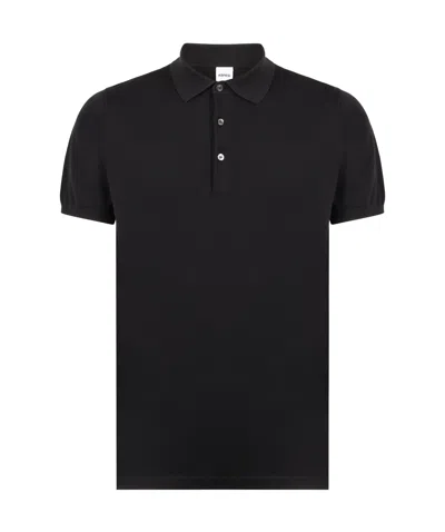 Aspesi Short-sleeved Polo Shirt In Black