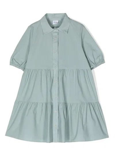 Aspesi Kids' Short-sleeved Shirt Dress In Green