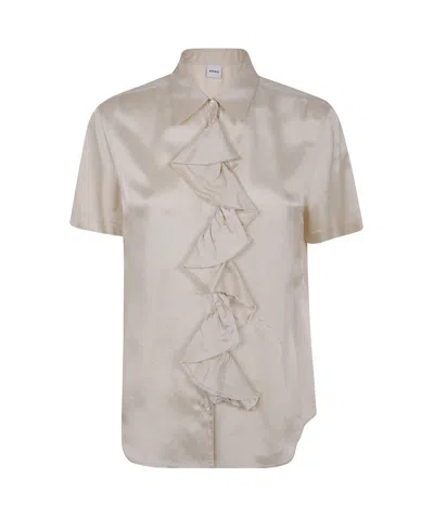 ASPESI RUFFLE SHORT-SLEEVE BLOUSE