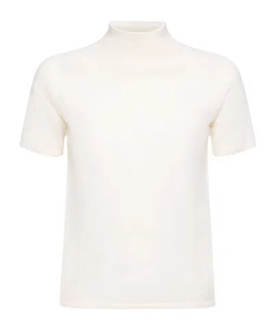 Aspesi Short Sleeved Wool Knit Sweater In White