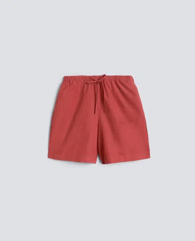 Aspesi Shorts En Popeline En Coton Teints Ala Main In Red