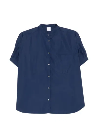 Aspesi Short-sleeve Blouse In Blue