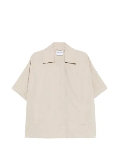 Aspesi Short-sleeve Concealed-fastening Jacket In Neutral
