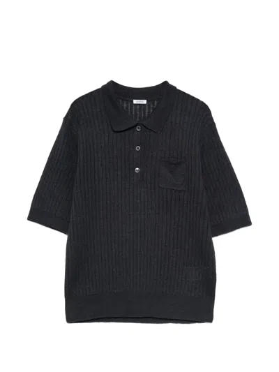 Aspesi Short-sleeve Pocket Polo Shirt In Black