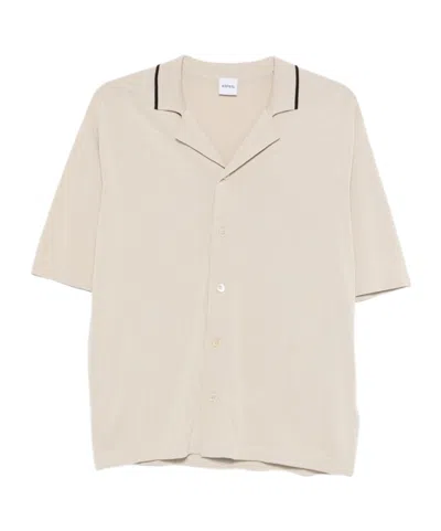 Aspesi Short-sleeved Knit Sweater In Neutral