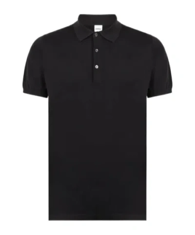 Aspesi Short-sleeved Polo Shirt In Black