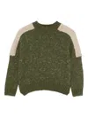 Aspesi Shoulder-panel Sweater In Green