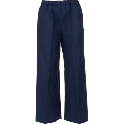 Aspesi Side-pocketed Cropped-leg Trousers In Blue
